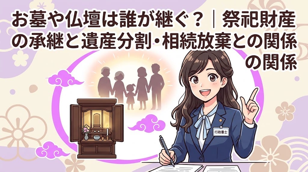 祭祀財産の承継を解説する柏市の行政書士だいち法務事務所のアイキャッチ画像