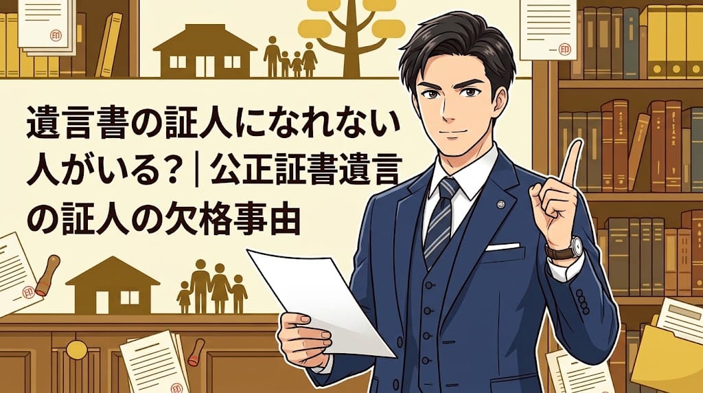公正証書遺言の証人の欠格事由を解説する柏市の行政書士だいち法務事務所のアイキャッチ画像