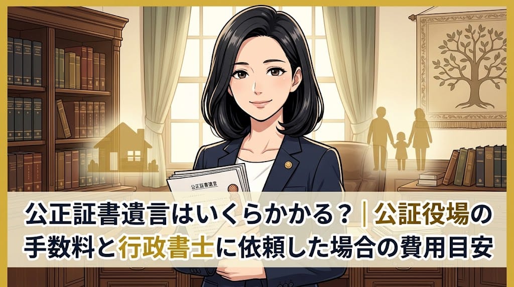 公正証書遺言の費用を解説する柏市の行政書士だいち法務事務所のアイキャッチ画像