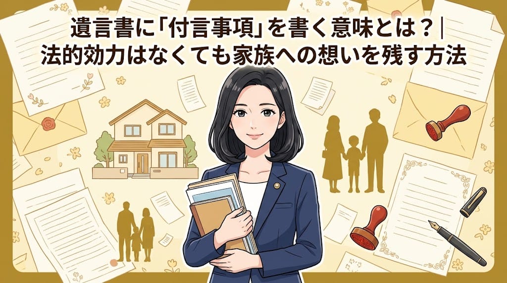 遺言書の付言事項を解説する柏市の行政書士だいち法務事務所のアイキャッチ画像