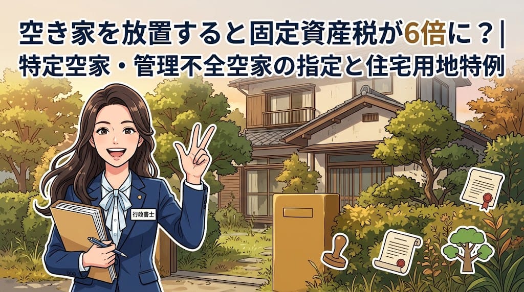 特定空家・管理不全空家と固定資産税の関係を解説する柏市の行政書士だいち法務事務所のアイキャッチ画像