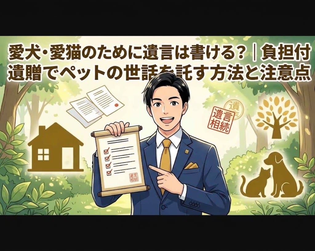 ペットのための負担付遺贈を解説する柏市の行政書士だいち法務事務所のアイキャッチ画像