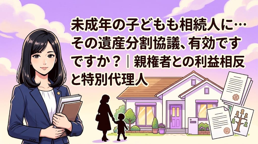 未成年の相続人がいる場合の遺産分割を解説する柏市の行政書士だいち法務事務所のアイキャッチ画像