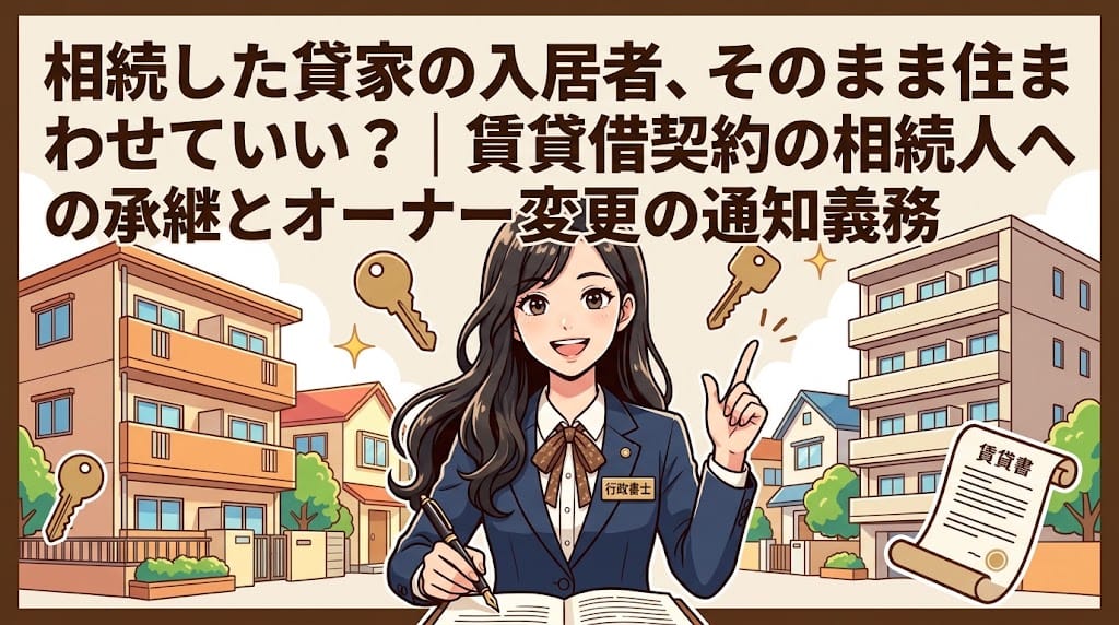 相続した賃貸物件の契約承継を解説する柏市の行政書士だいち法務事務所のアイキャッチ画像