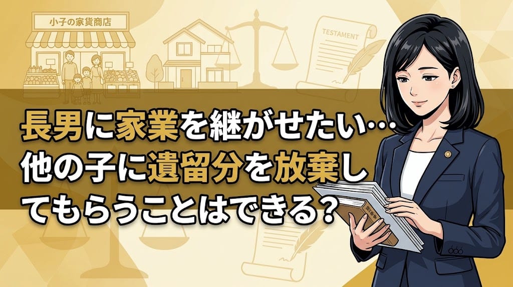 長男に家業を継がせたい…他の子に遺留分を放棄してもらうことはできる？｜生前の遺留分放棄(民法1049条)と家庭裁判所の許可