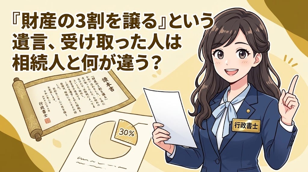 包括受遺者の権利義務(民法990条)を解説する柏市の行政書士だいち法務事務所のアイキャッチ画像
