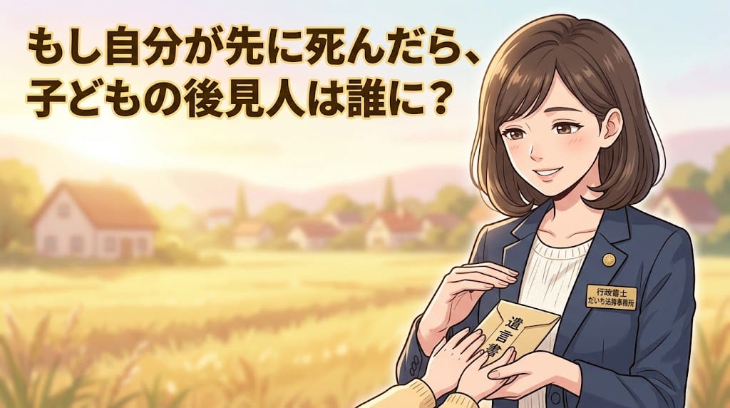 遺言による未成年後見人の指定(民法839条)を解説する柏市の行政書士だいち法務事務所のアイキャッチ画像
